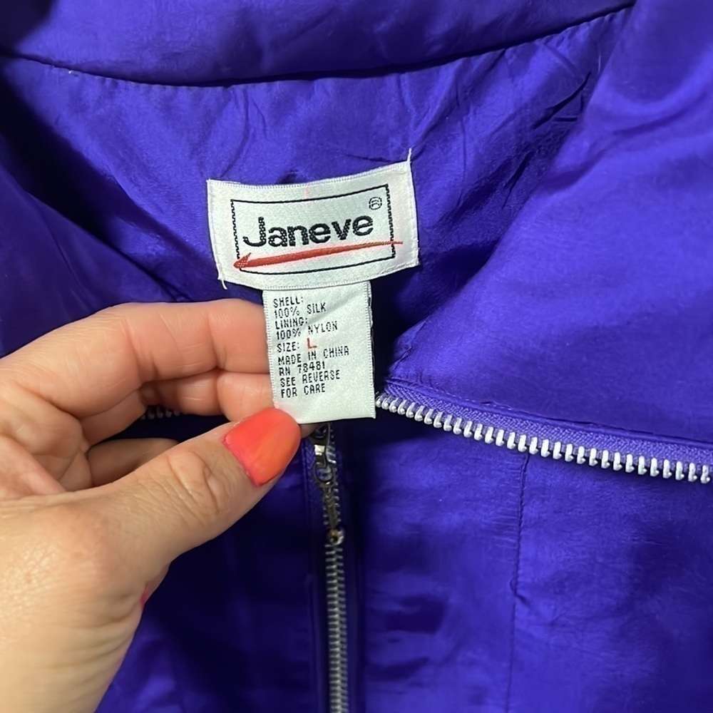 vintage Janeve windbreaker zip up size large purple\green color - Picture 5 of 8